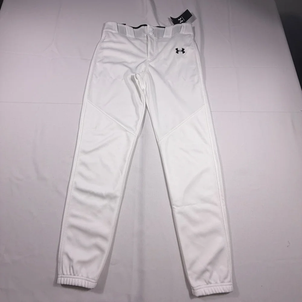 Under Armour Boys White Utility Tapered Baseball Pants 1374382 Youth Large NWT